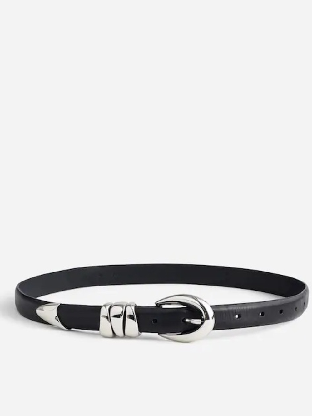 Madewell Triple Metal Keeper Belt Black Sliver